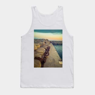 Seaport Summer Sunset Sea Rocks Chains Tank Top